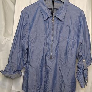 Tommy Hilfiger Light Blue Half-Zip Shirt Jacket